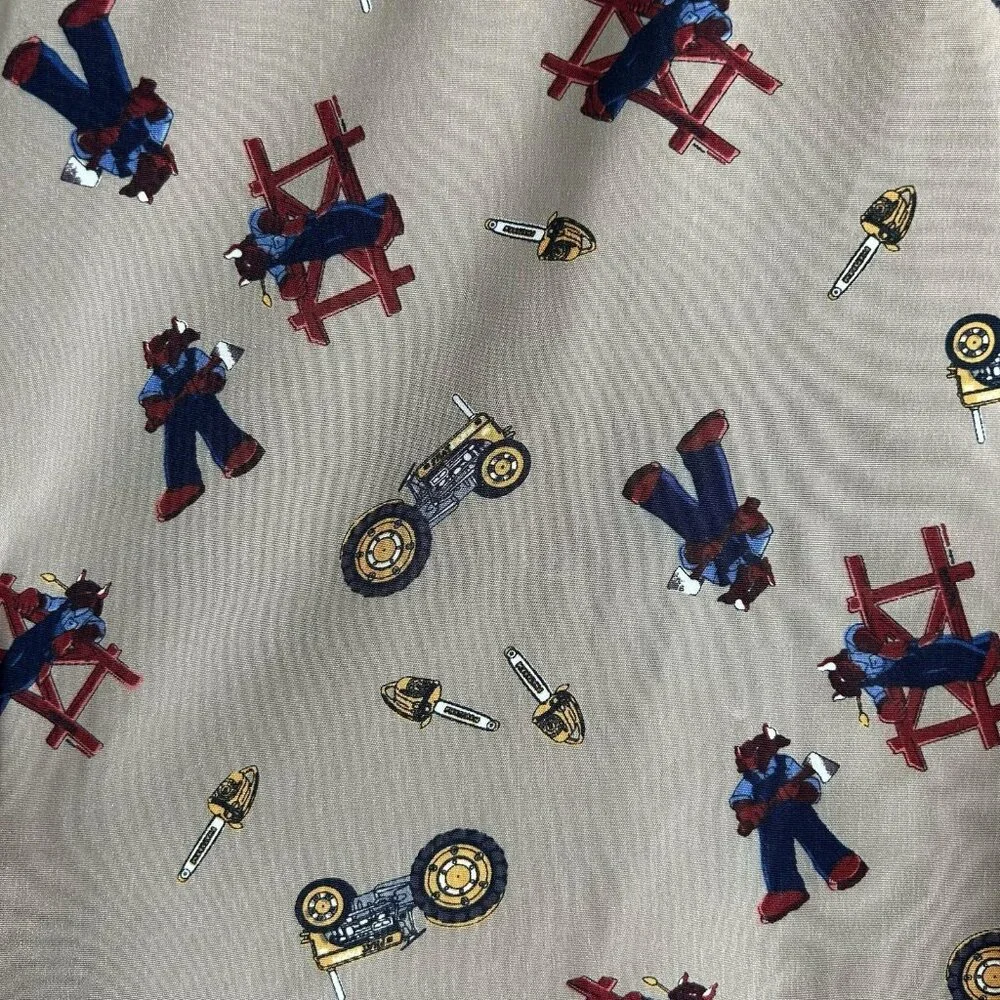 Vintage Phat Farm Shirt Mens XL Tan All Over Print Workwear Tools Streetwear 90s - Picture 7 of 11